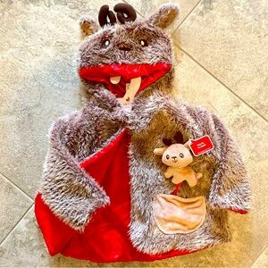 NWT Gund Baby Whimsy Wishes kids reindeer coat w built in rattle, size 3-12 mos